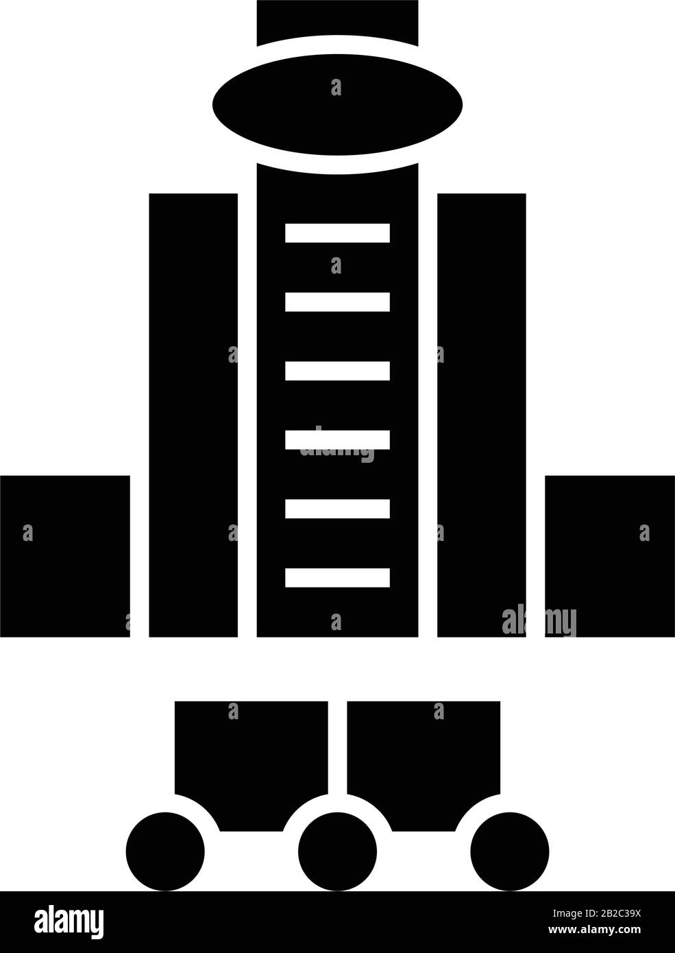 Icona nera dell'ufficio principale, illustrazione concettuale, simbolo piatto vettoriale, simbolo glifo. Illustrazione Vettoriale