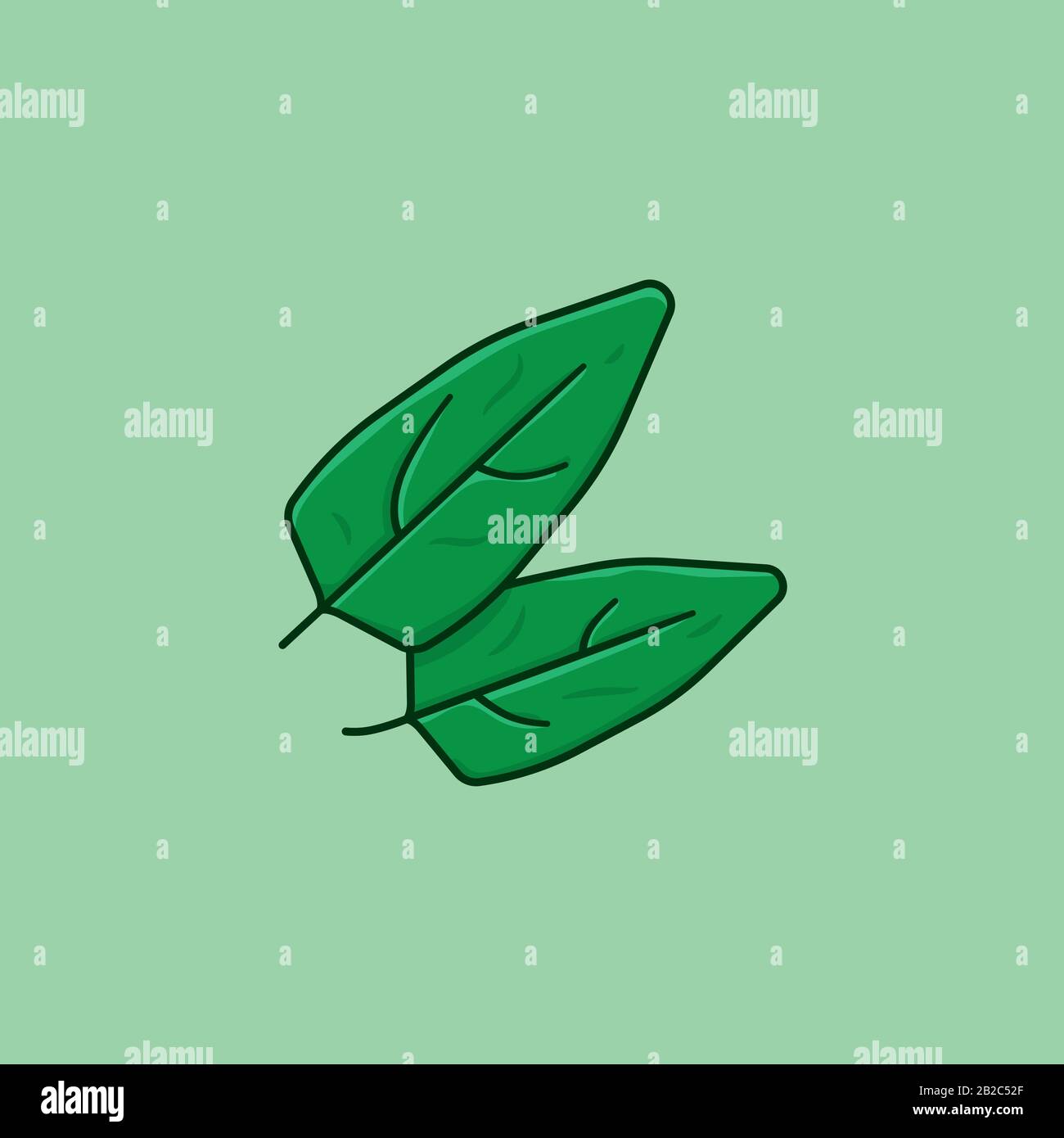 Immagini vettoriali delle foglie di spinaci per il giorno di Spinach il marzo 26th. Simbolo di colore vegetale foglia. Illustrazione Vettoriale