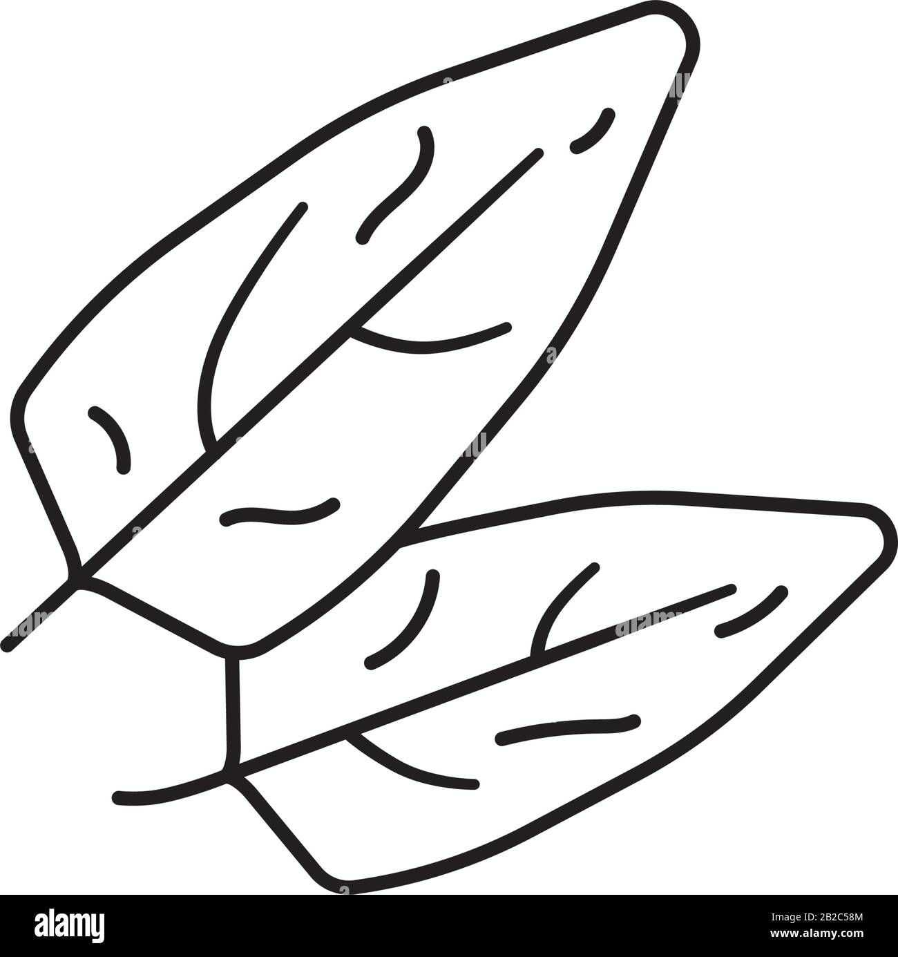 Spinaci lascia icona della linea vettoriale . Foglia di outloine vegetali simbolo. Illustrazione Vettoriale