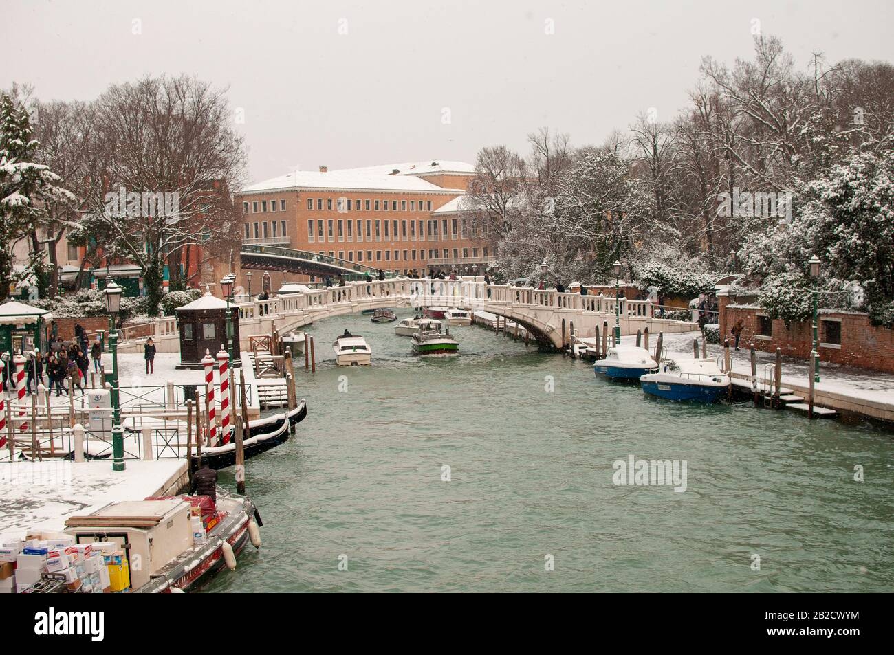 Vista panoramica durante l'inverno, Isola di Venezia, Veneto, Italia Foto Stock