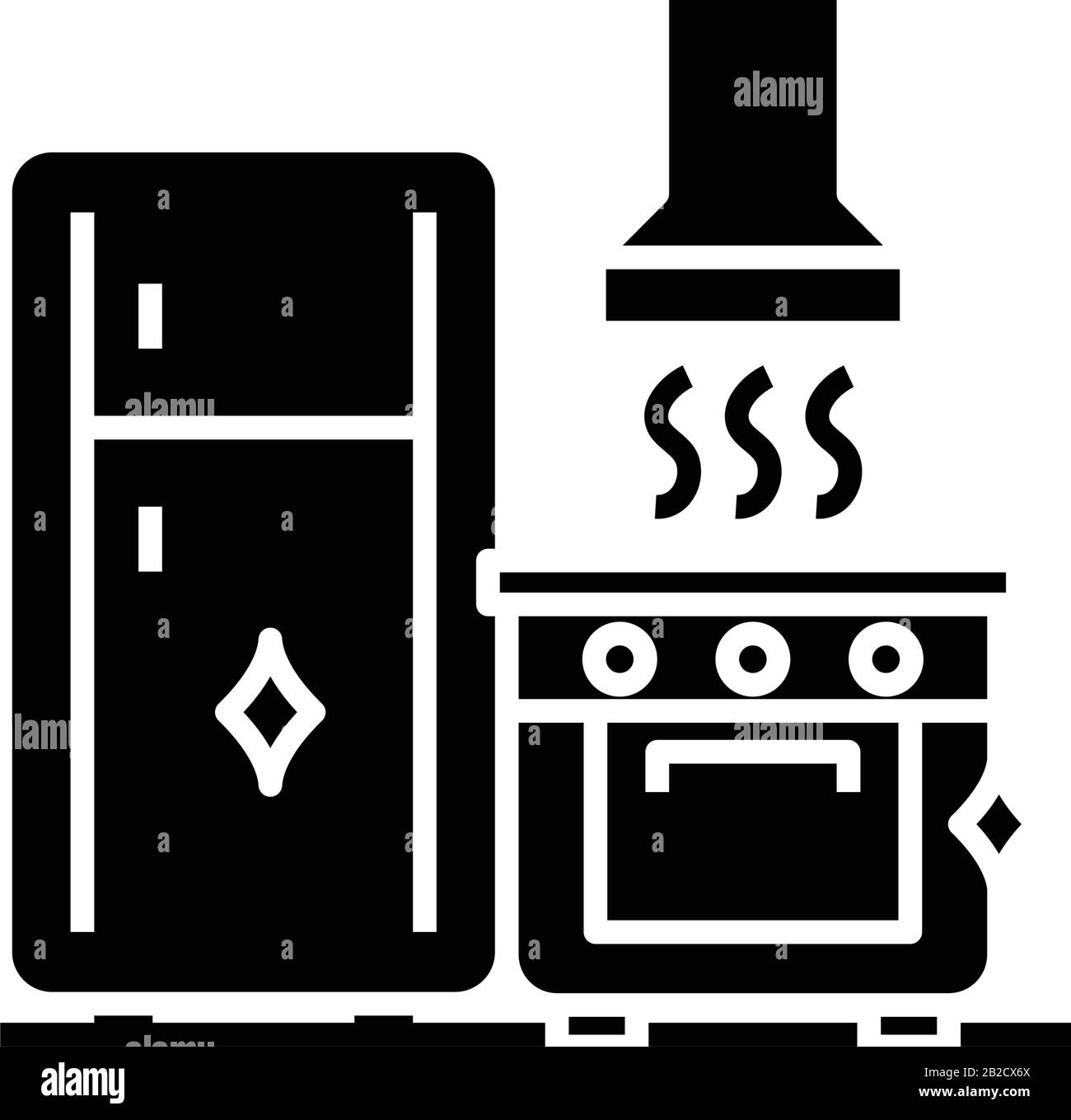 Icona nera per la pulizia della cucina, illustrazione concettuale, simbolo piatto vettoriale, simbolo glifo. Illustrazione Vettoriale