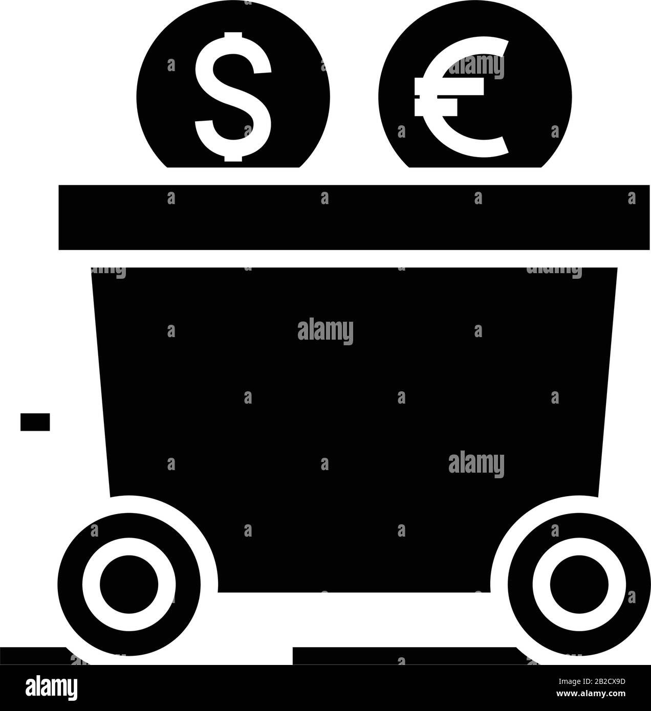 Icona nera del reddito del settore, illustrazione concettuale, simbolo piatto vettoriale, simbolo glifo. Illustrazione Vettoriale