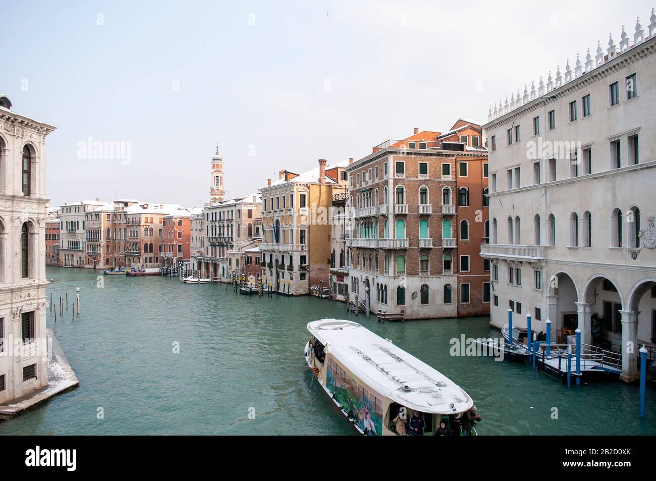 Vista panoramica durante l'inverno, Isola di Venezia, Veneto, Italia Foto Stock