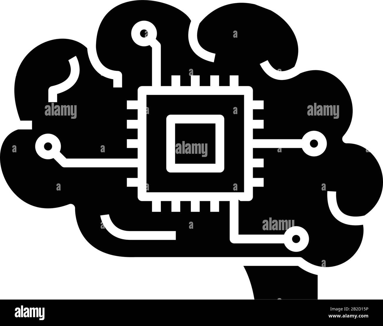 Icona nera di intellegenza, illustrazione concettuale, simbolo piatto vettoriale, simbolo glifo. Illustrazione Vettoriale
