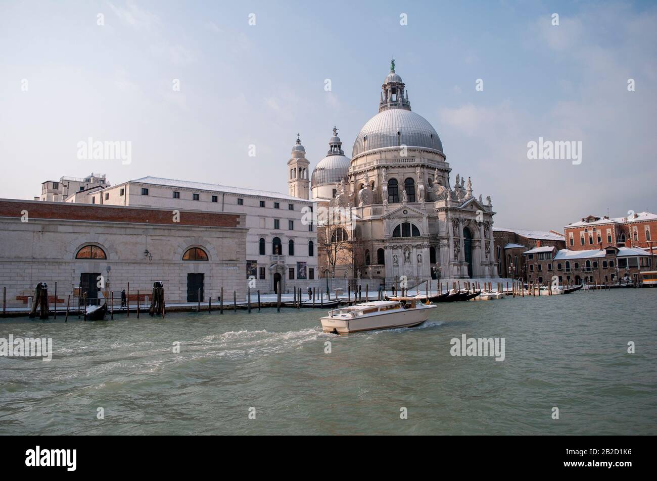 Vista panoramica durante l'inverno, Isola di Venezia, Veneto, Italia Foto Stock