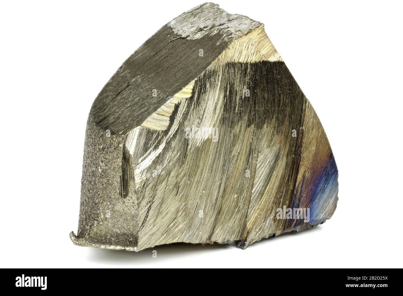 ferro elettrolitico fine al 99,98% isolato su sfondo bianco Foto Stock