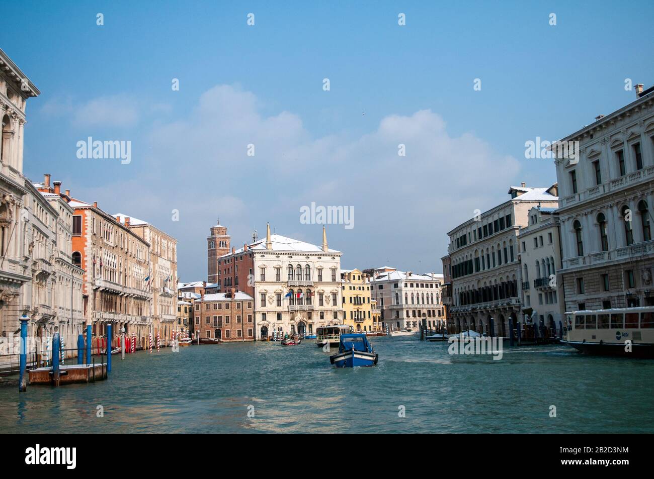 Vista panoramica durante l'inverno, Isola di Venezia, Veneto, Italia Foto Stock