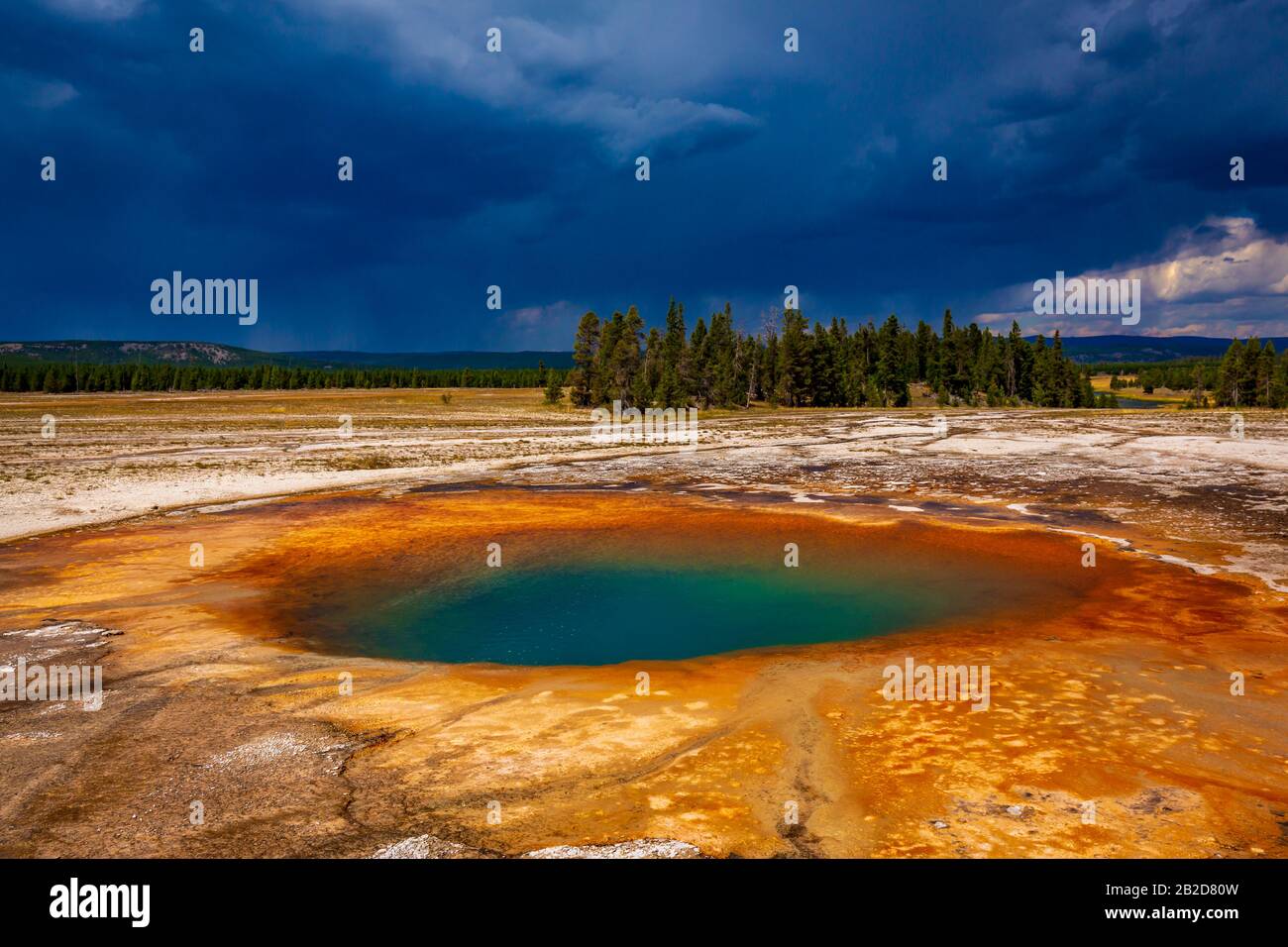 Opal Pool è una sorgente termale nel Midway Geyser Basin del Parco Nazionale di Yellowstone Foto Stock