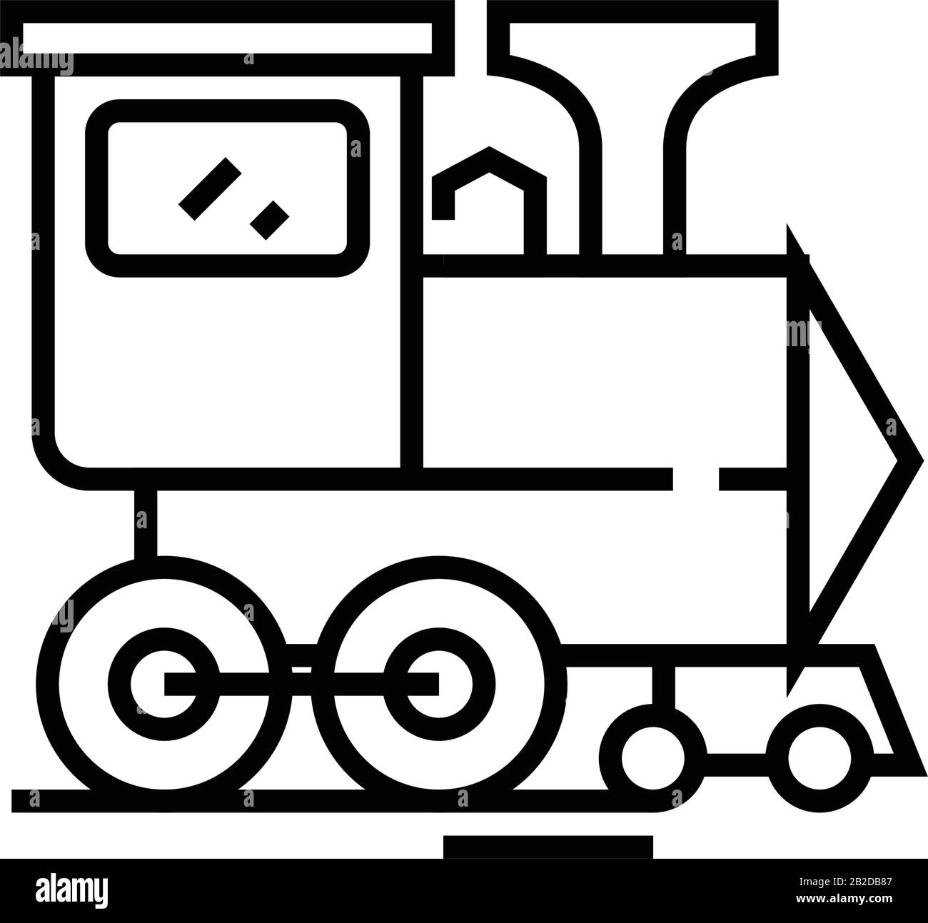 Icona della linea locomotiva a vapore, simbolo concettuale, illustrazione vettoriale, simbolo lineare. Illustrazione Vettoriale