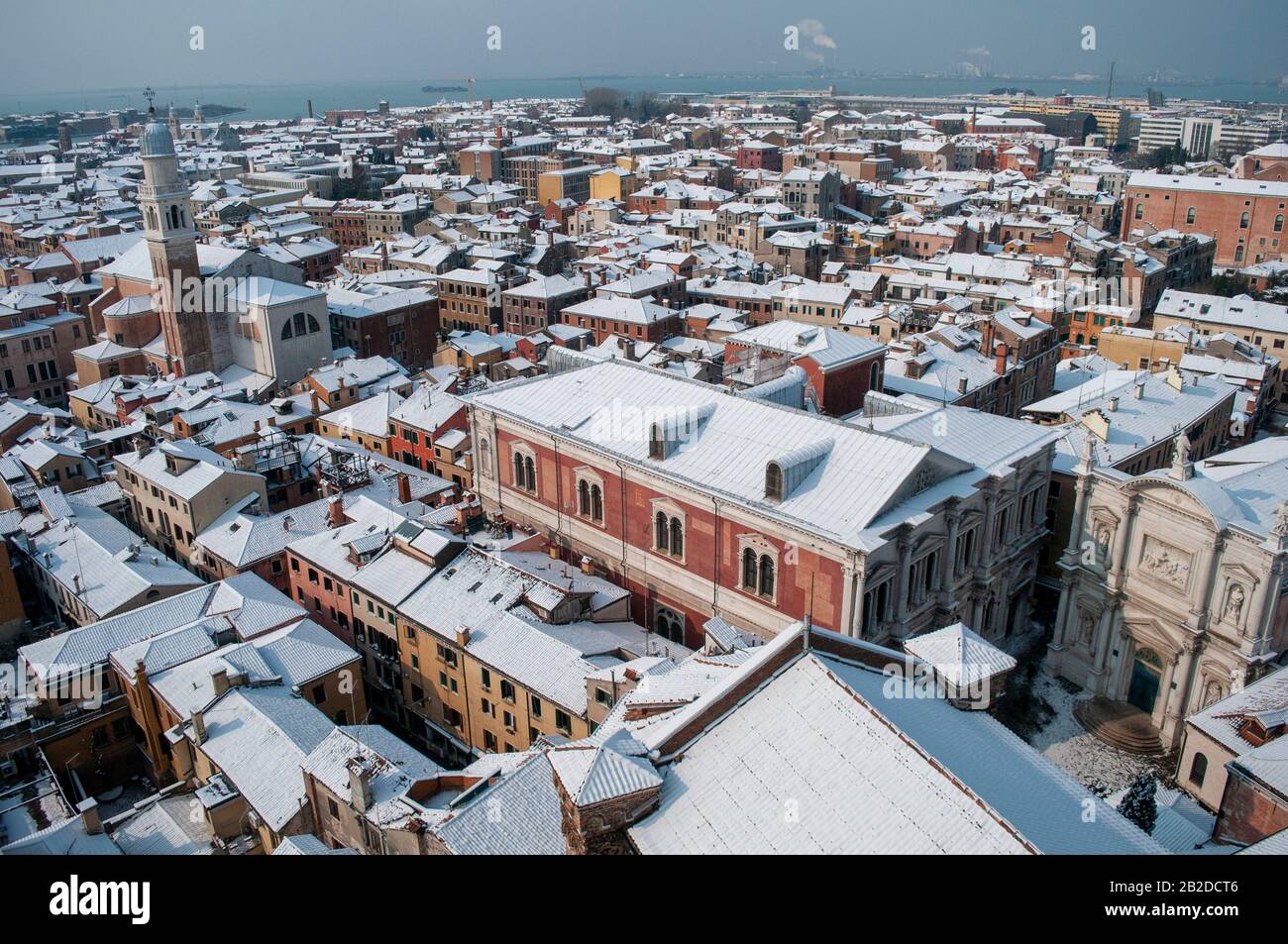 Vista panoramica durante l'inverno, Isola di Venezia, Veneto, Italia Foto Stock