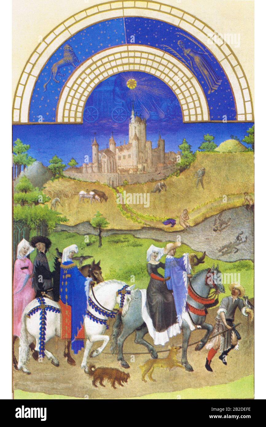 Le Tres Riches heures du Duc de Berry - Agosto Foto Stock