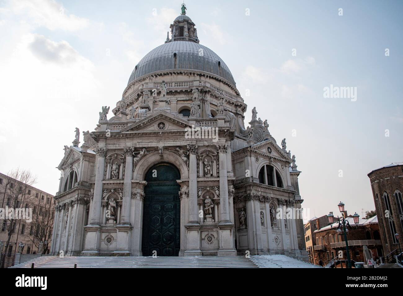 Vista panoramica durante l'inverno, Isola di Venezia, Veneto, Italia Foto Stock