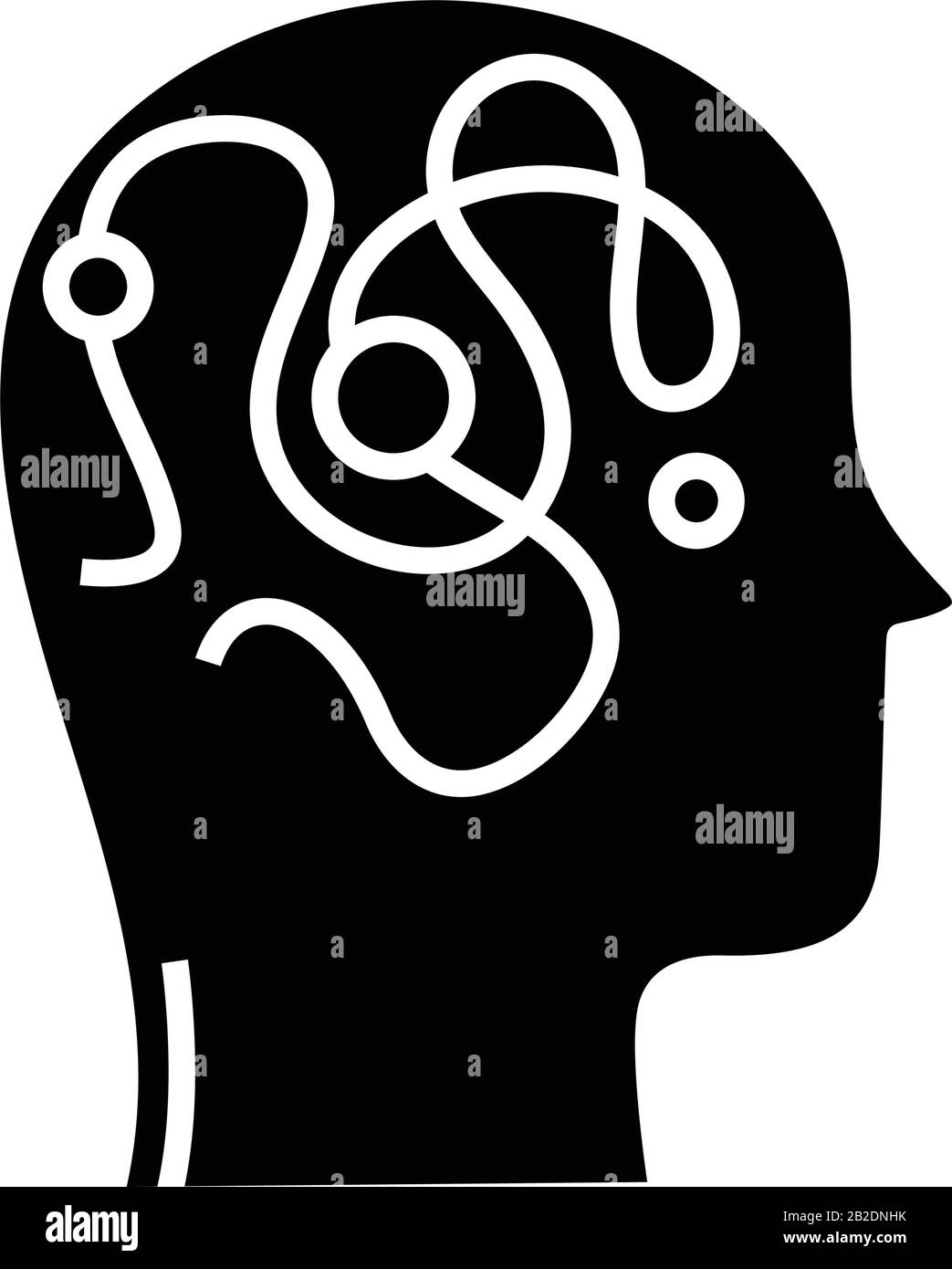 Soluzioni logiche icona nera, illustrazione concettuale, simbolo piatto vettoriale, simbolo glifo. Illustrazione Vettoriale