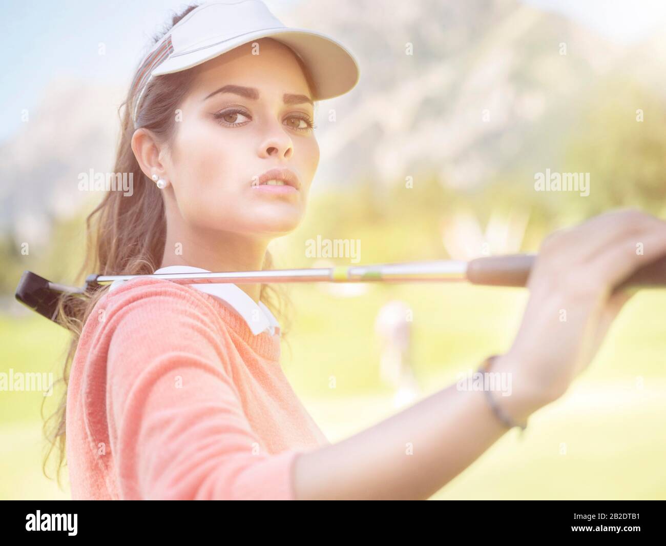 Golfer, giovane donna, Tirolo, Austria Foto Stock