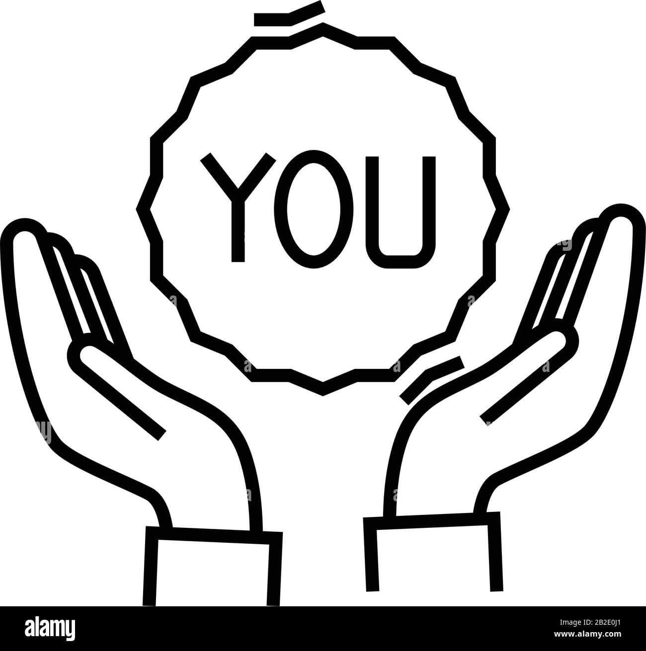 Supporta l'icona della linea client, il simbolo del concetto, l'illustrazione del vettore del contorno, il simbolo lineare. Illustrazione Vettoriale