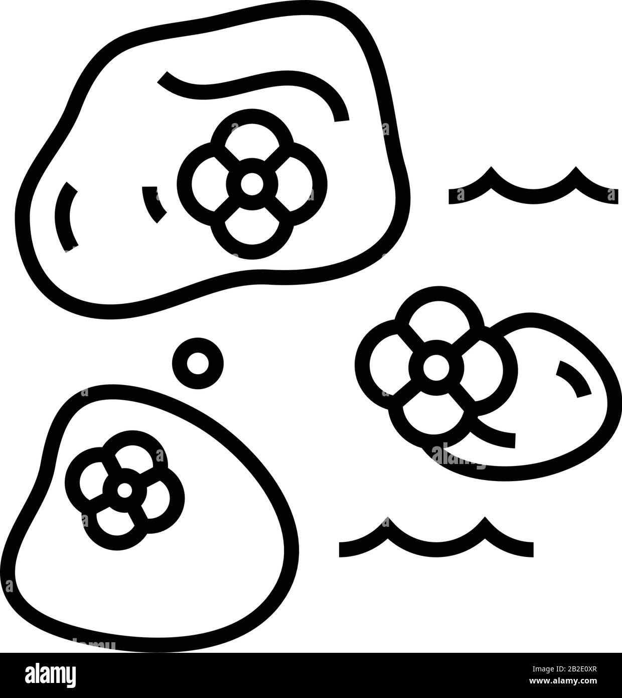 Icona della linea di decorazione della pietra, simbolo concettuale, illustrazione vettoriale del contorno, simbolo lineare. Illustrazione Vettoriale