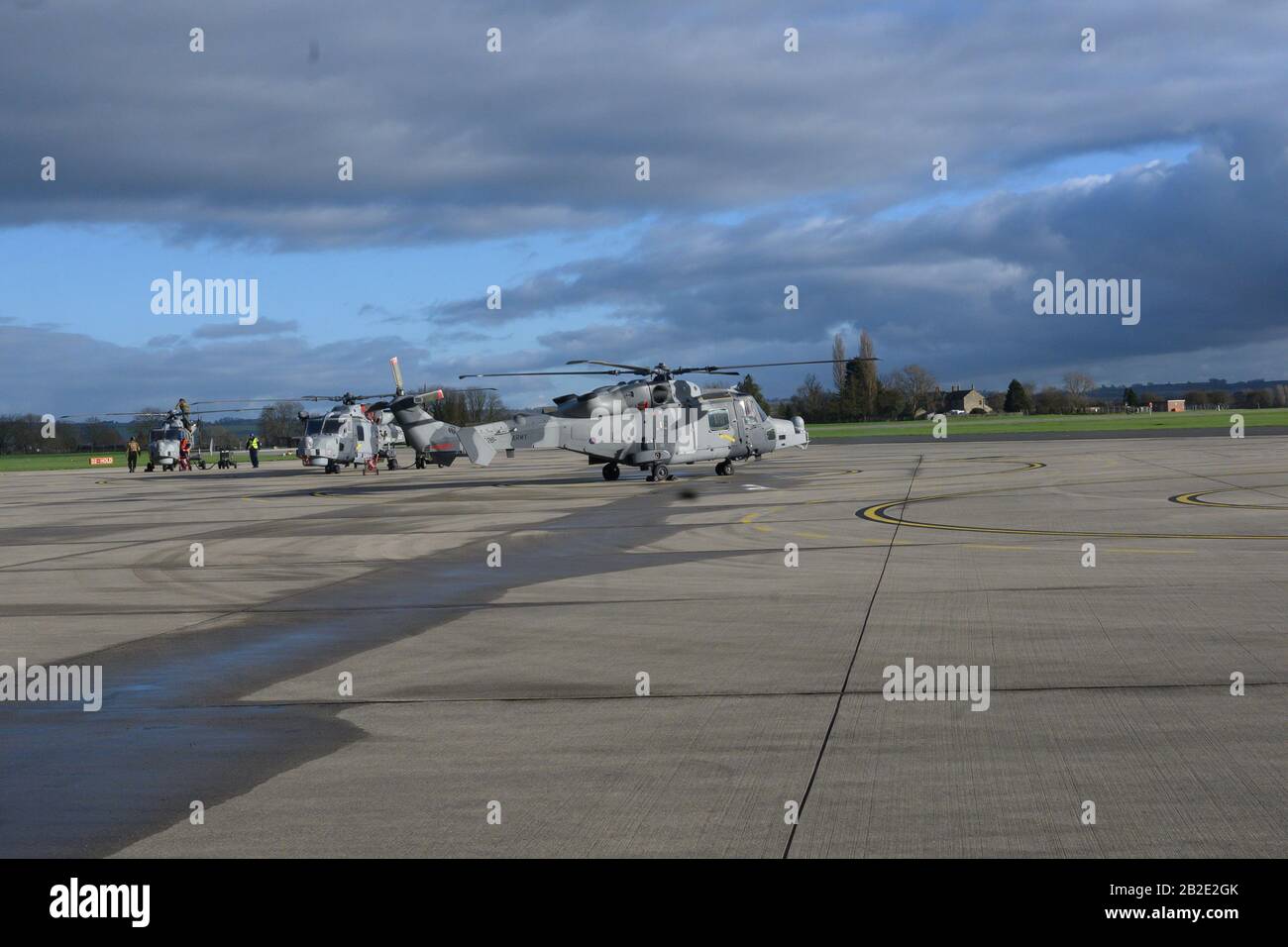 Elicotteri Wildcat presso la stazione aerea Yeovil. Foto Stock