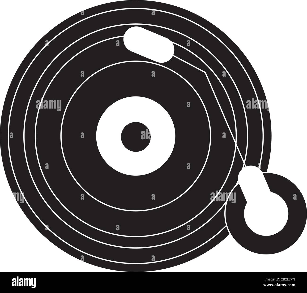 vinile lp record melodia suono musica vettore illustrazione silhouette stile icona Illustrazione Vettoriale