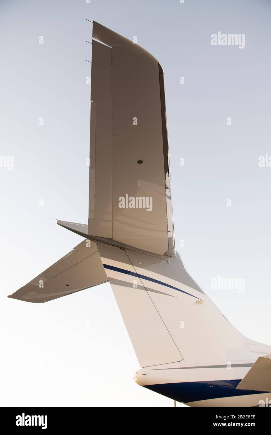 Sezione di coda del Gulfstream Private Jet Foto Stock