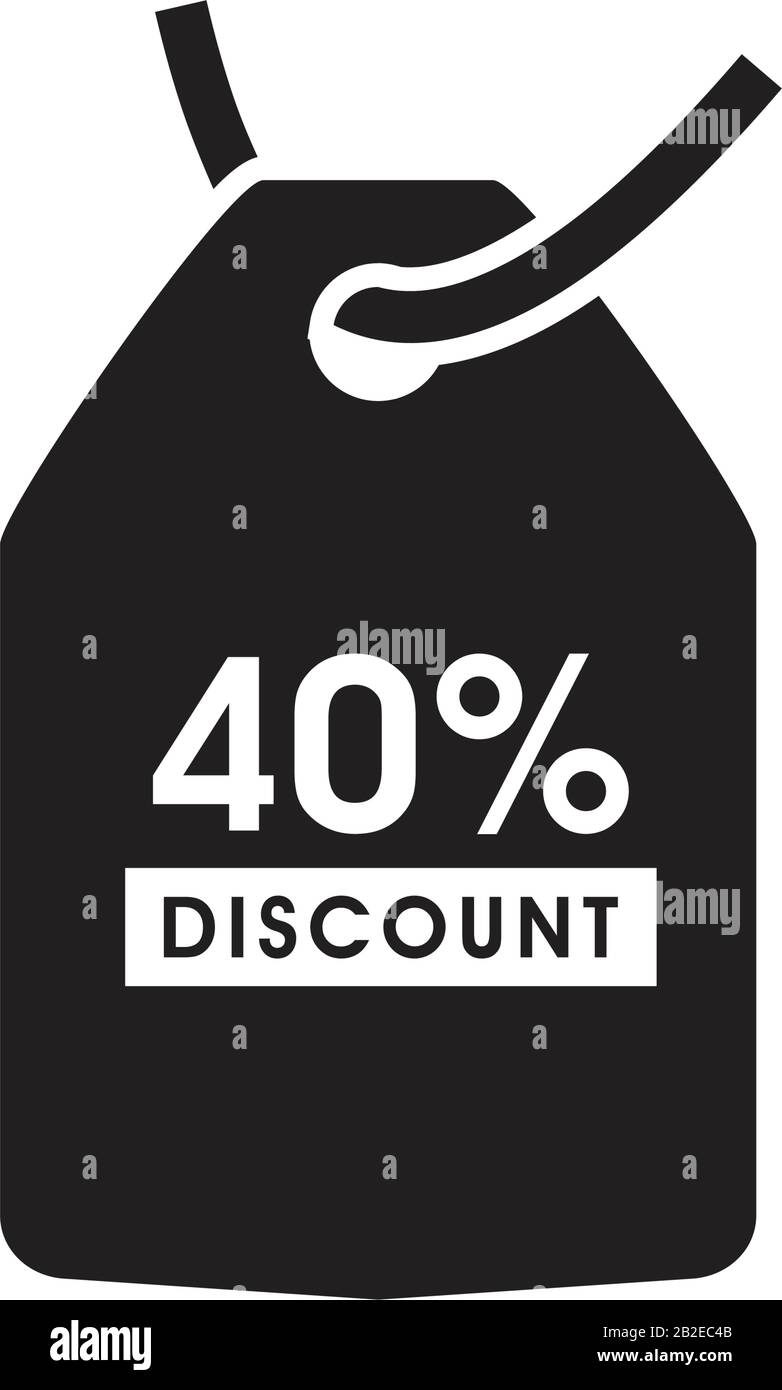 Percentuale di sconto icona modello nero colore modificabile. Percentuale di sconto icona simbolo vettore piatto illustrazione per grafica e web design. Illustrazione Vettoriale
