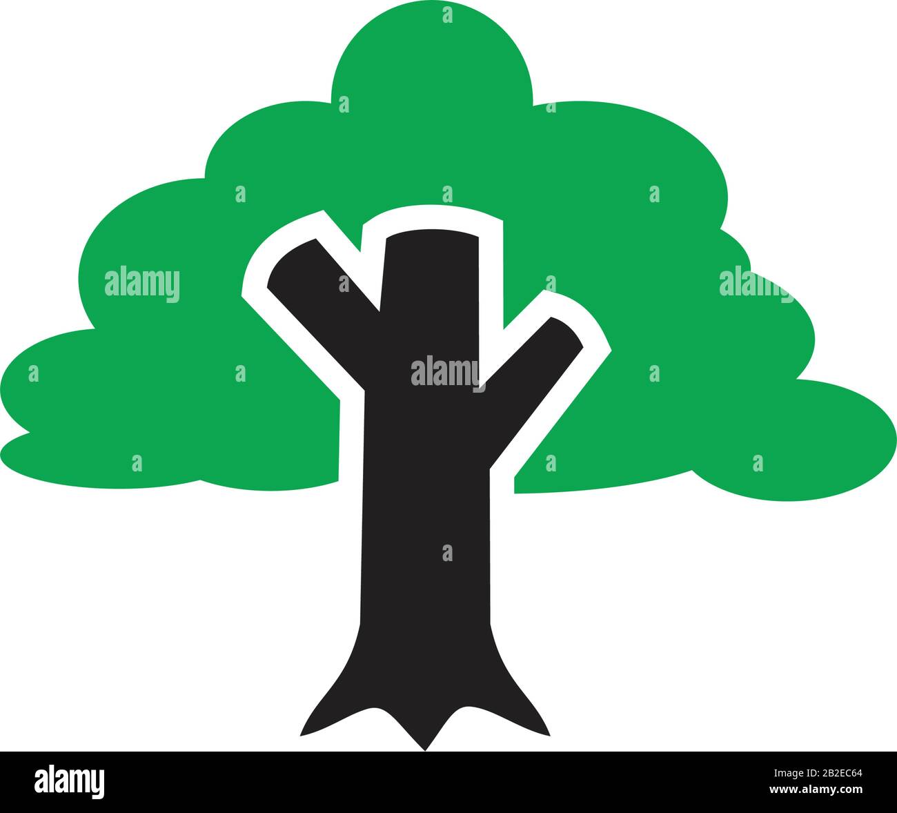 Modello icona albero colore nero modificabile. Icona ad albero immagine vettoriale piatta per la progettazione grafica e web. Illustrazione Vettoriale