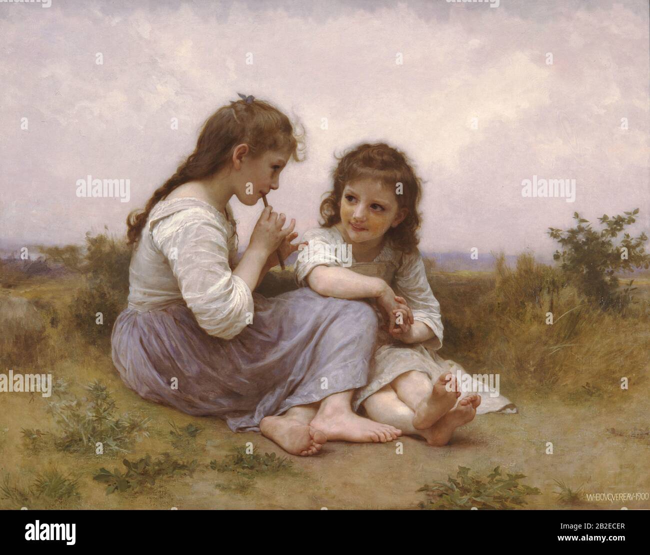 A Childhood Idyll (1900) Pittura accademica francese di William-Adolphe Bouguereau - altissima risoluzione e qualità dell'immagine Foto Stock