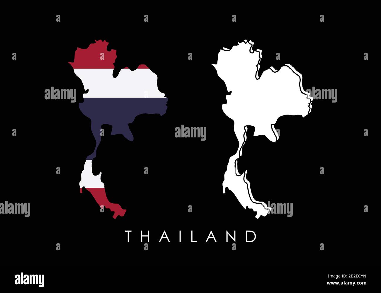 Mappa Di Thailandia Vector Design Template, Modificabile Illustrazione Vettoriale