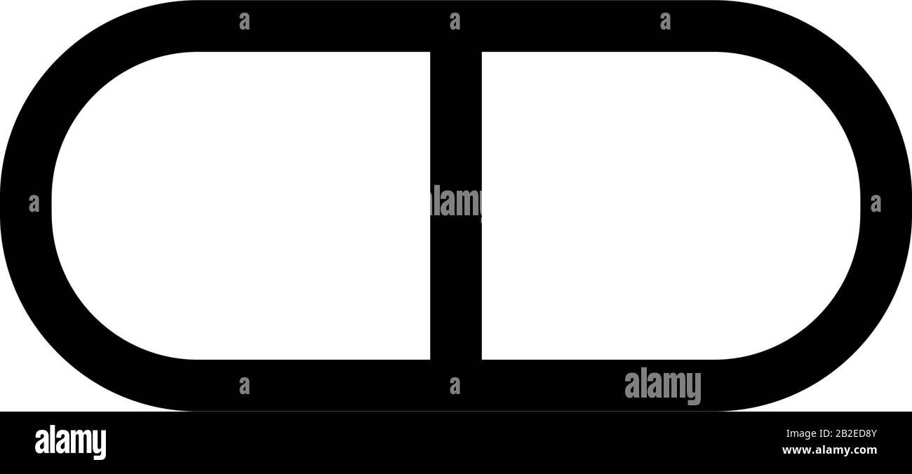 Modello vettoriale di disegno icona capsula Illustrazione Vettoriale