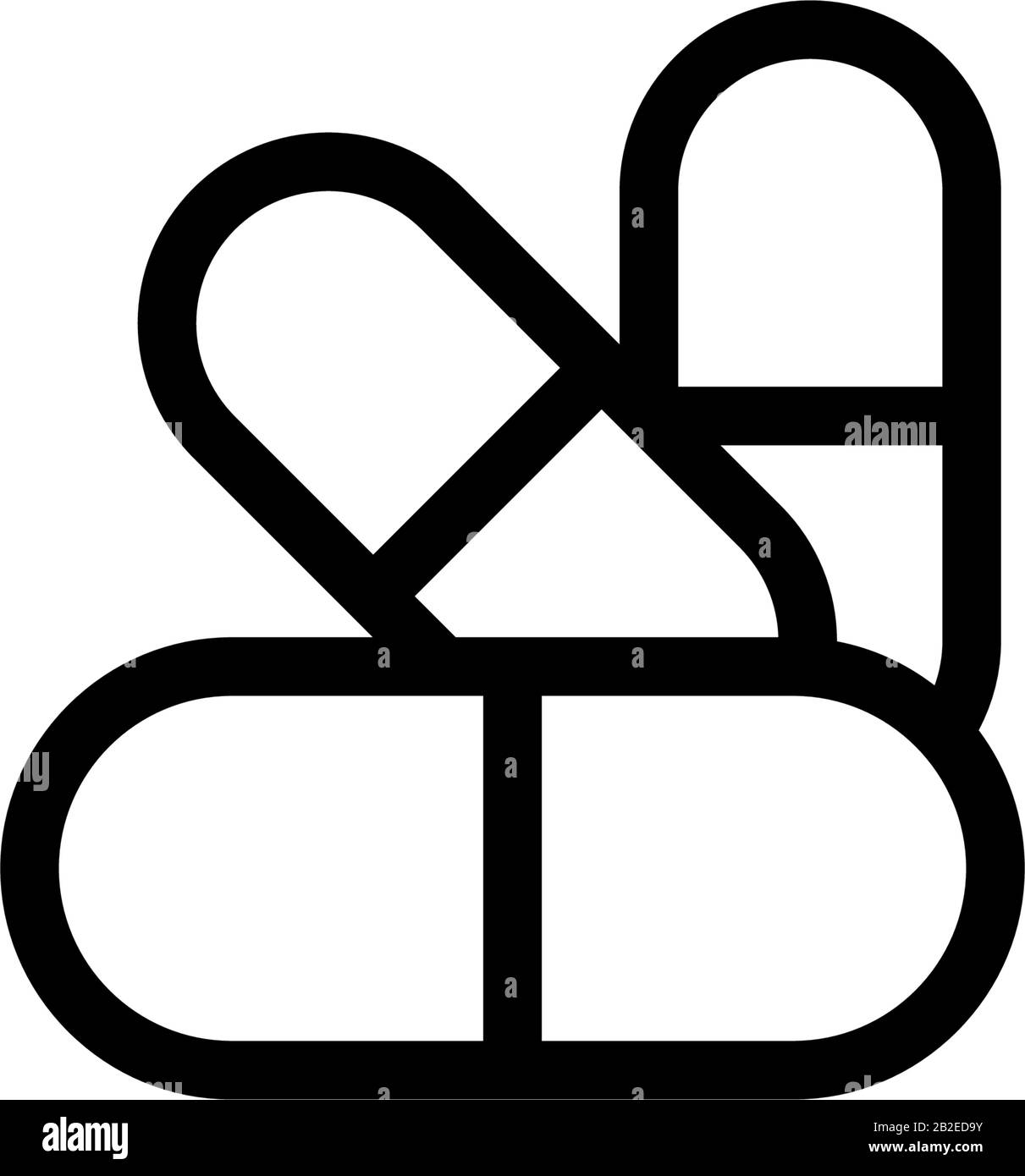 Modello vettoriale di disegno icona capsula Illustrazione Vettoriale