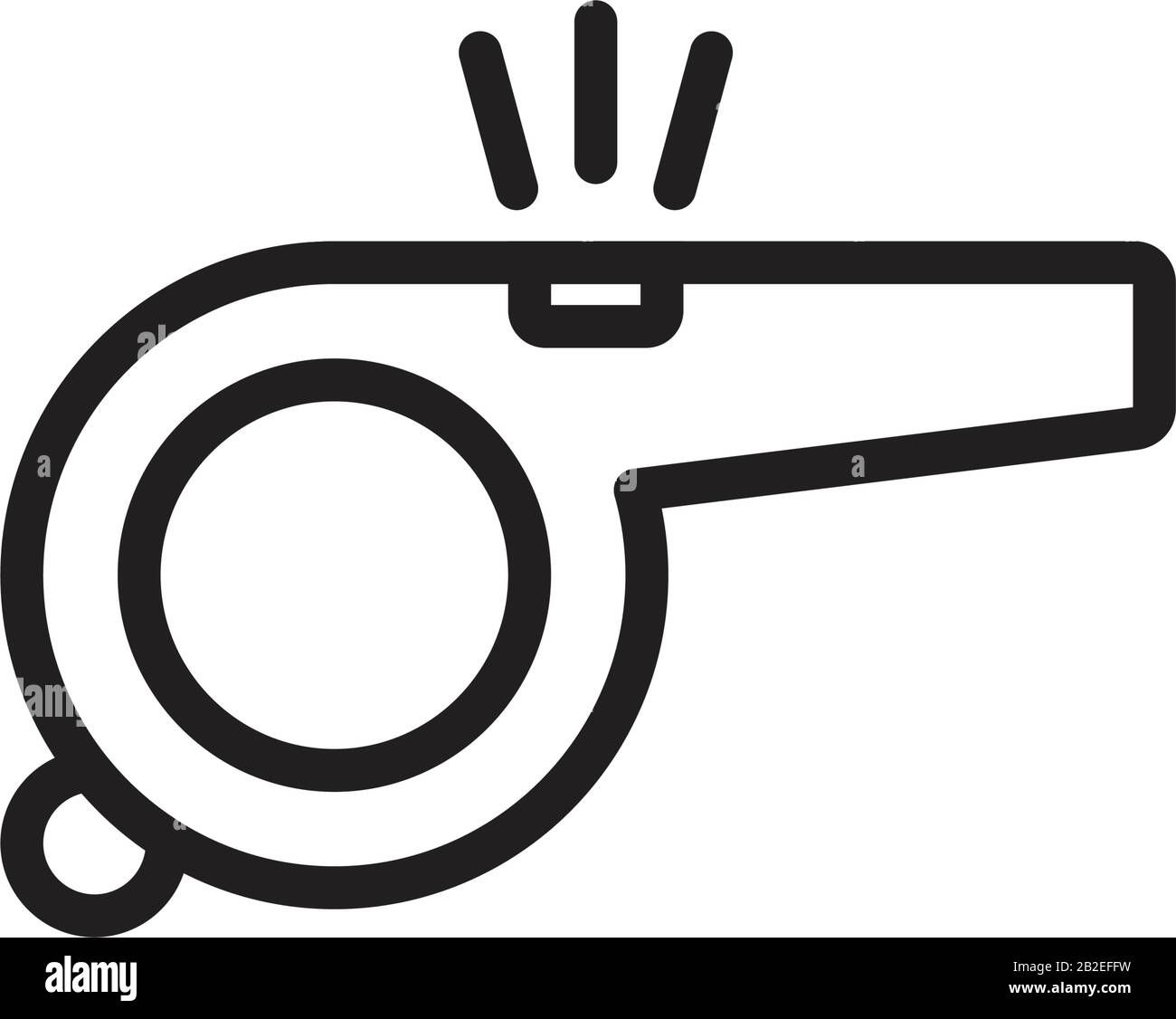 Modello icona fischio colore nero modificabile. Icona fischio simbolo icona immagine vettoriale piatta per disegno grafico e web. Illustrazione Vettoriale