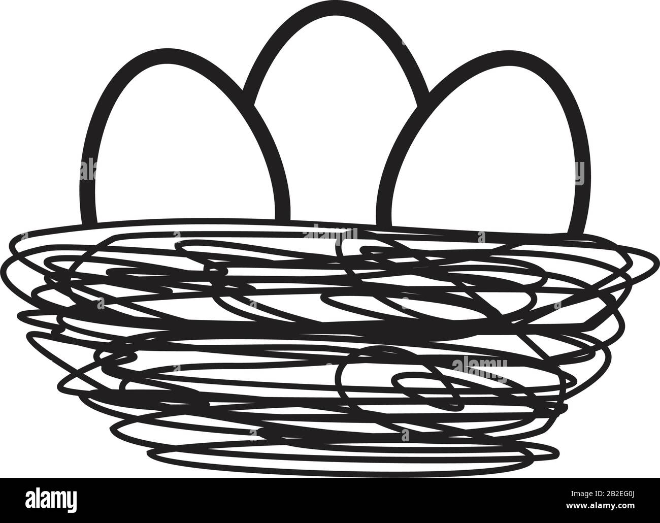 Colore nero modificabile per il modello icona Nest Egg. Icona Nest Egg simbolo vettore piatto illustrazione per disegno grafico e web. Illustrazione Vettoriale