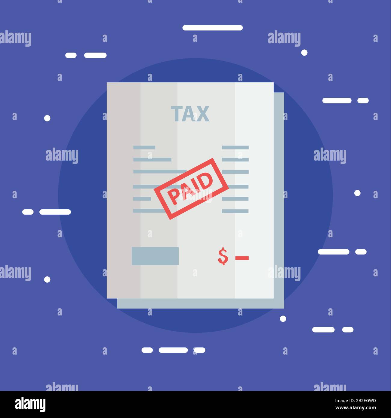 documento dell'icona tasse pagate Illustrazione Vettoriale