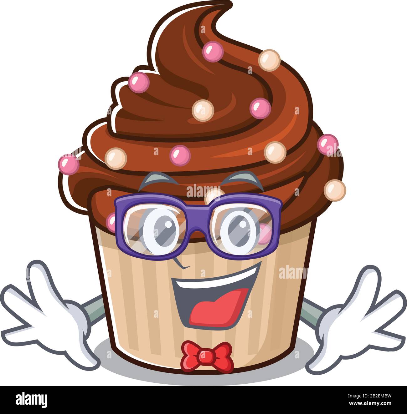 Un concetto cartoon di Geek cioccolato cupcake design Illustrazione Vettoriale