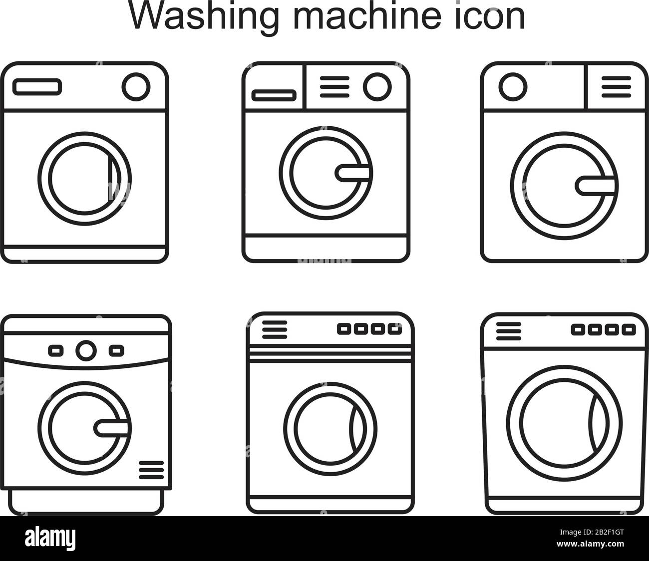 Icona lavatrice modello nero colore modificabile. Simbolo icona lavatrice immagine vettoriale piatta per disegno grafico e web. Illustrazione Vettoriale