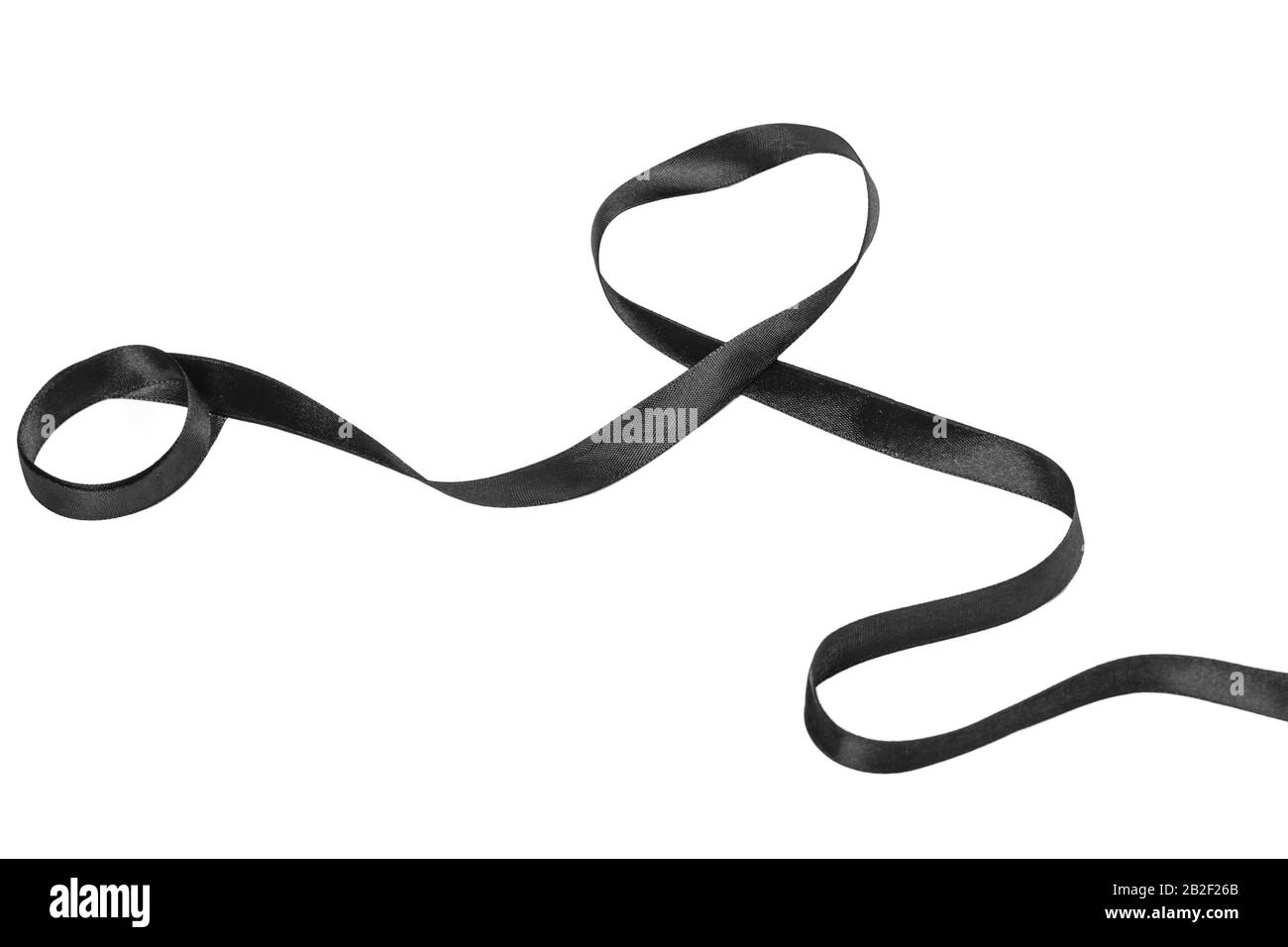 Nastro nero bow isolati su sfondo bianco Foto Stock