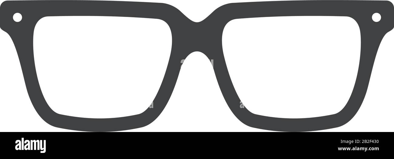 Icona occhiali modello nero colore modificabile. Simbolo icona occhiali immagine vettoriale piatta per disegno grafico e web. Illustrazione Vettoriale
