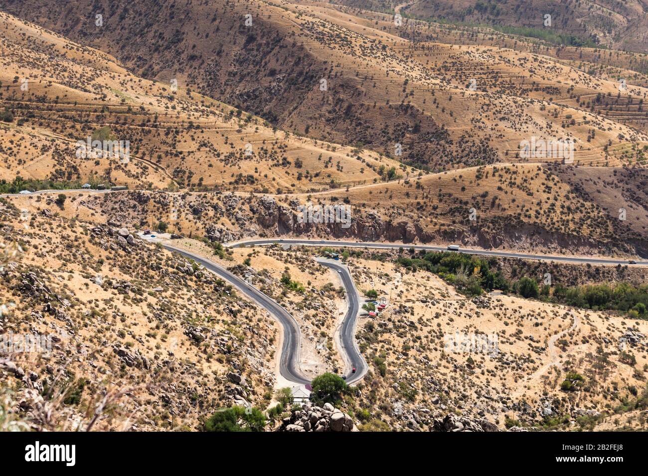 Passo di montagna della M39 strada, Qashqadaryo Regione, Uzbekistan, Asia centrale, Asia Foto Stock