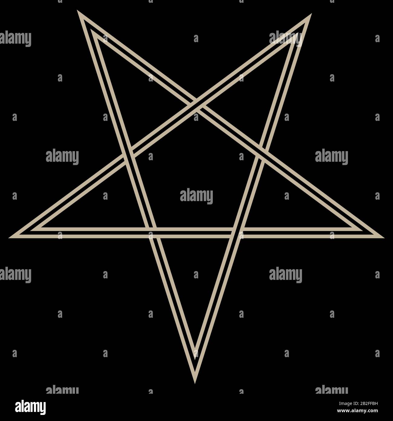 Il pentagramma, il segno di Lucifero. Segno magico nero Illustrazione Vettoriale