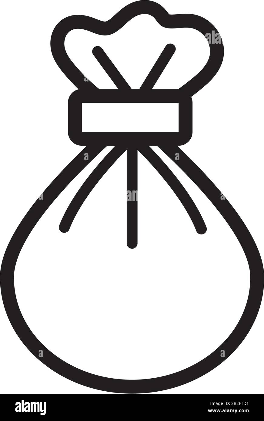 icona di stile della linea della sacca rag Illustrazione Vettoriale