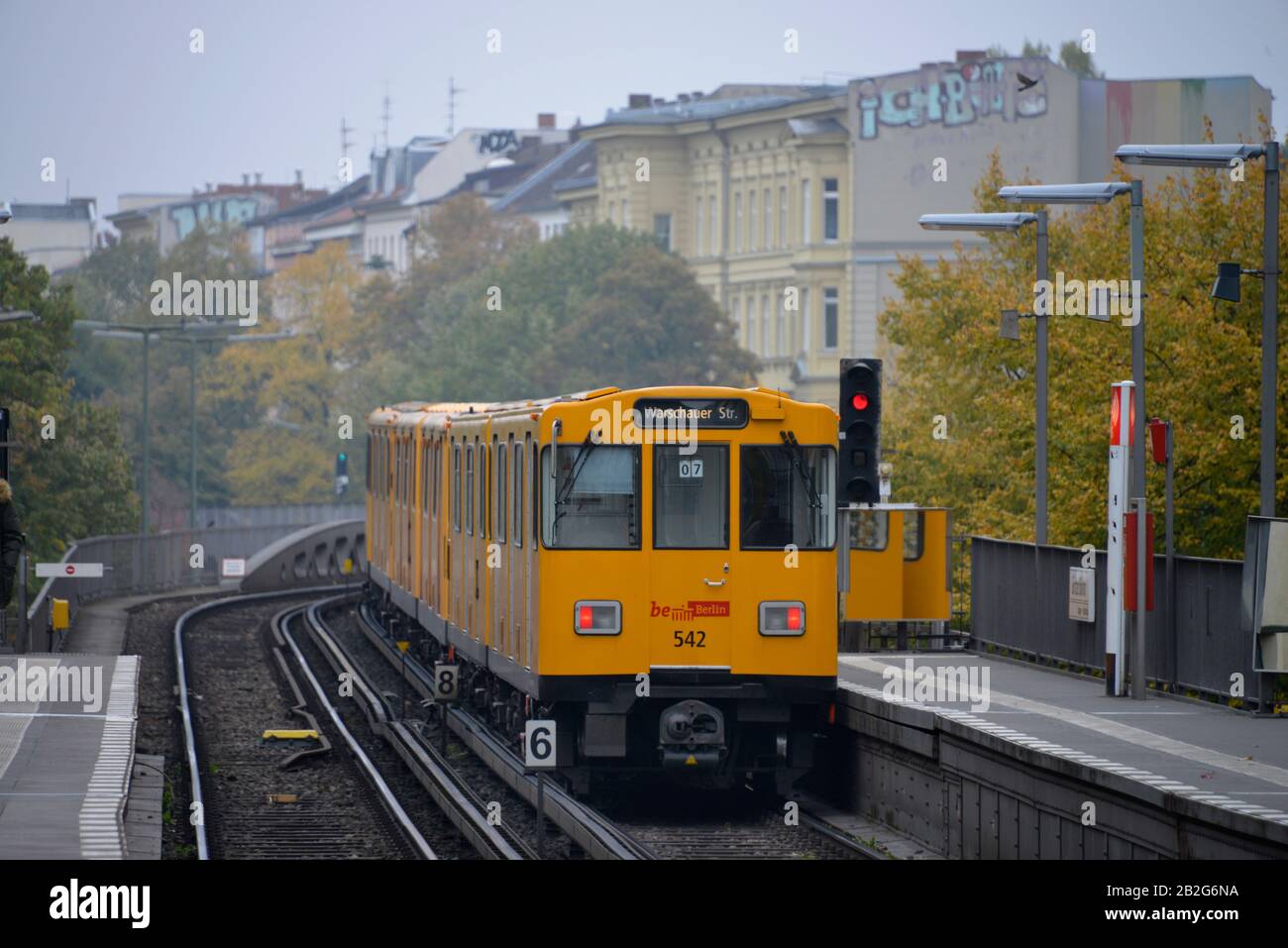 U1 Goerlitzer Bahnhof, Kreuzberg di Berlino, Deutschland Foto Stock