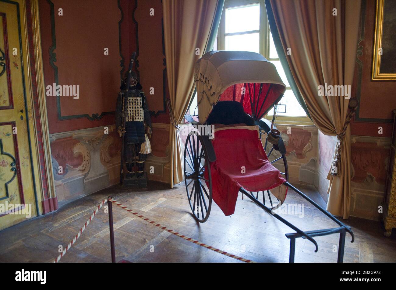 Italia, Piemonte, Torino, Castello Ducale Di Agliè. Fa parte del Savoy Residences, sito patrimonio dell'umanità dell'UNESCO. Sala cinese Foto Stock