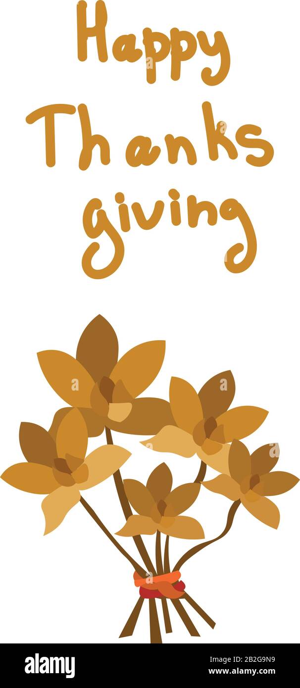 Set per il rendimento di grazie. Mazzo di crisantemi belli per la stampa su poster, cartoline o volantini. Illustrazione Vettoriale