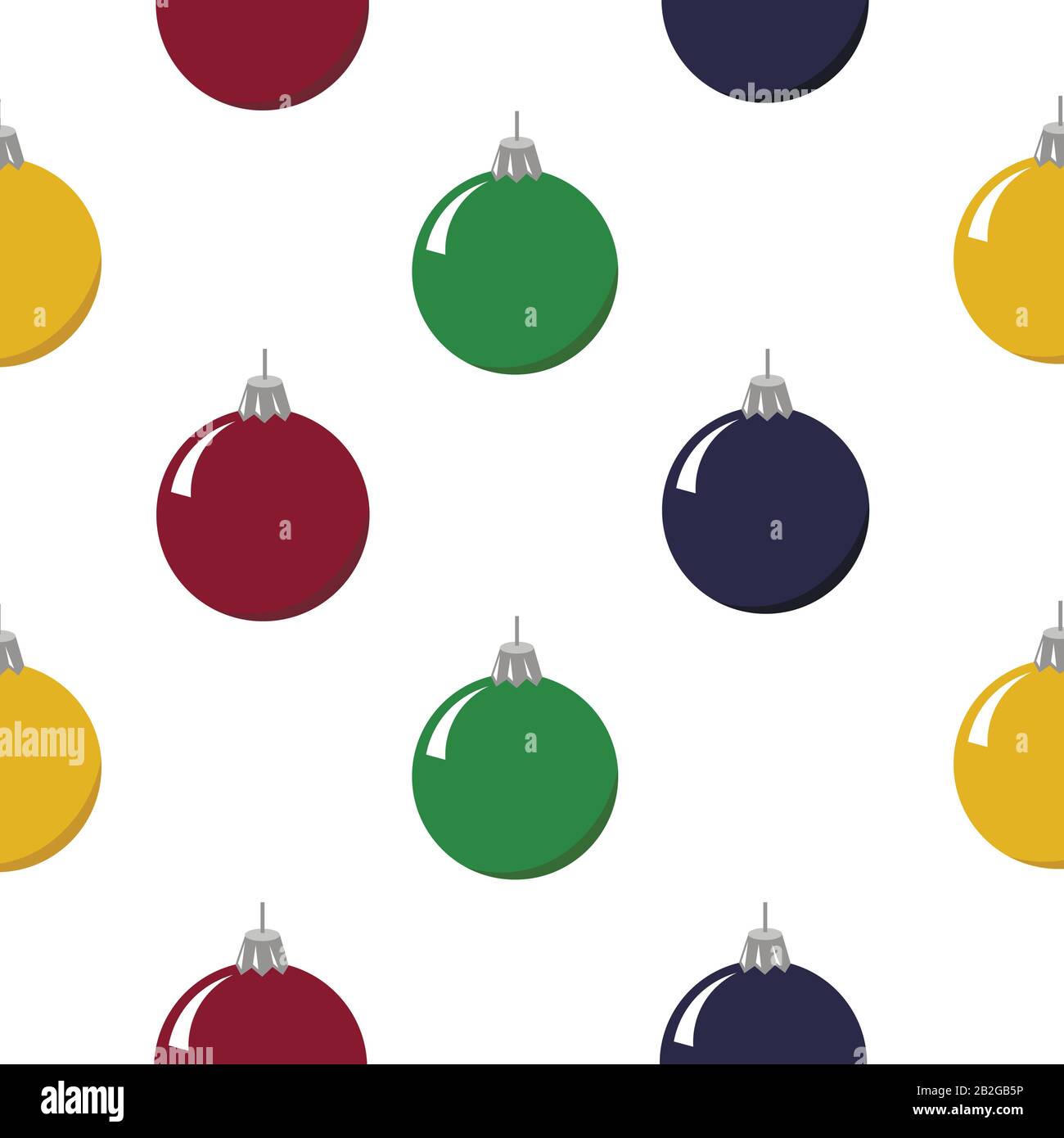Modello per Natale e nuovo anno. Ghirlande e palline colorate per l'albero di Natale. Illustrazione Vettoriale