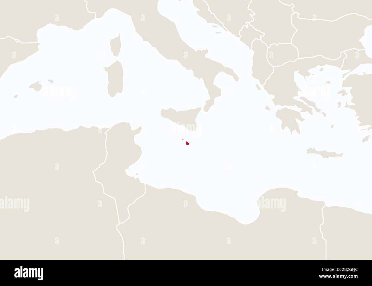 Europa con mappa di Malta evidenziata. Illustrazione Vettoriale. Illustrazione Vettoriale