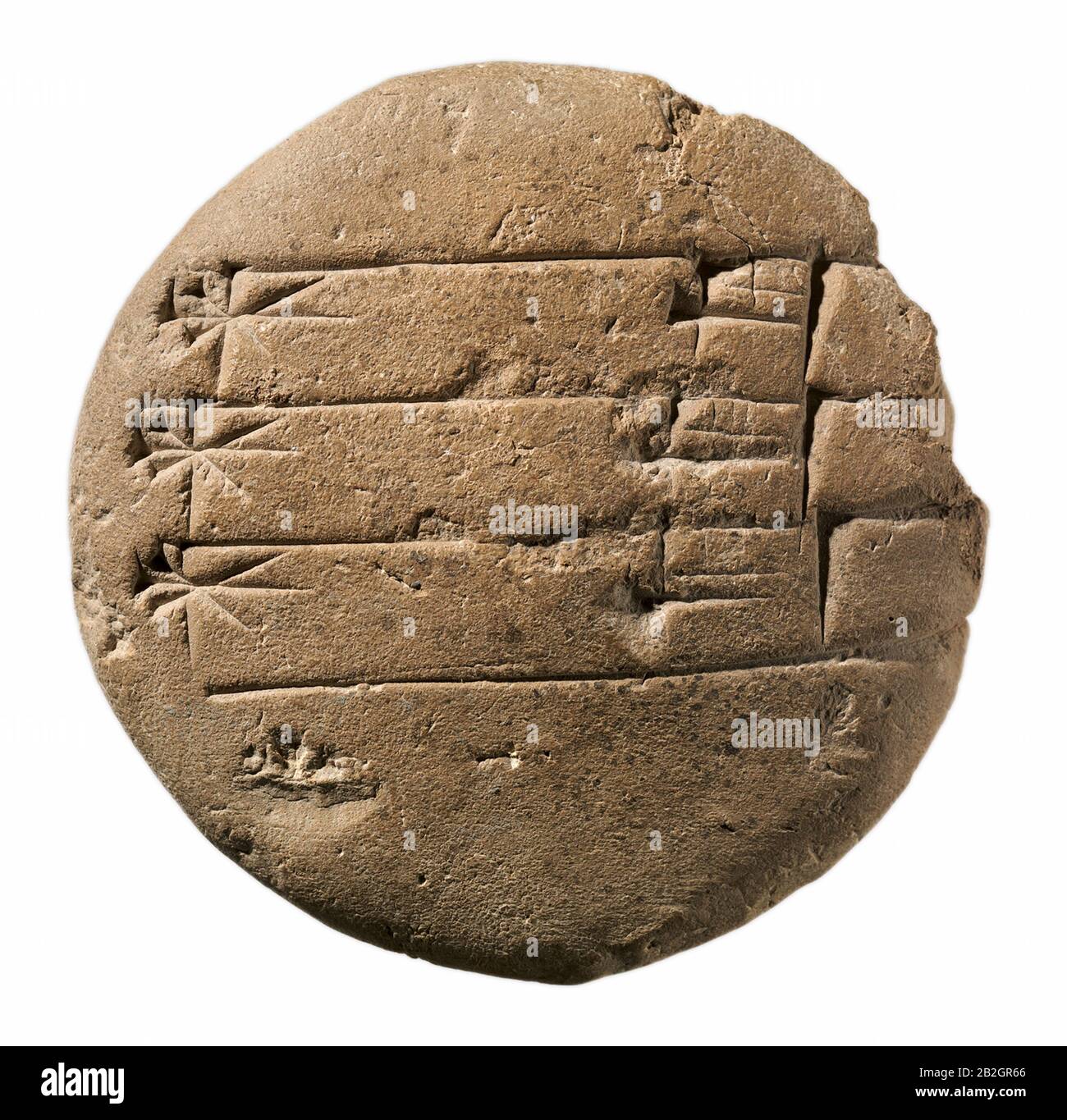 6612. Compressa di argilla cuneiforme, esercizi di scrittura datazione c. 20th – 16th. BC. Babylonia, Mesopotamia Foto Stock