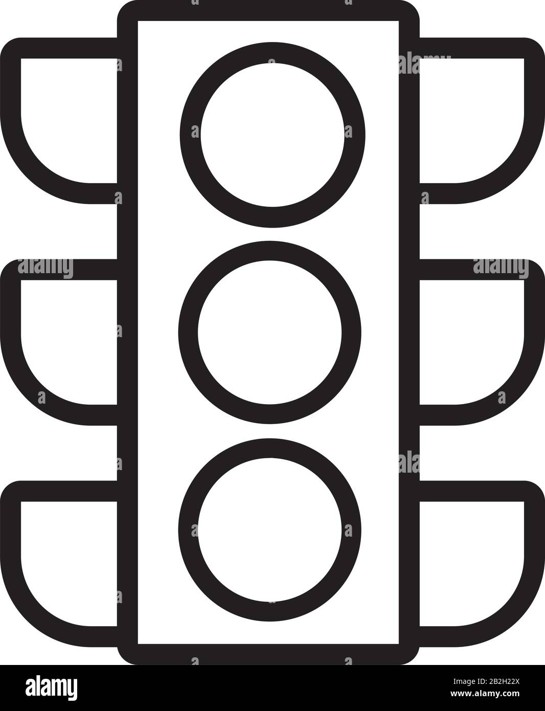 icona dello stile della linea del semaforo Illustrazione Vettoriale