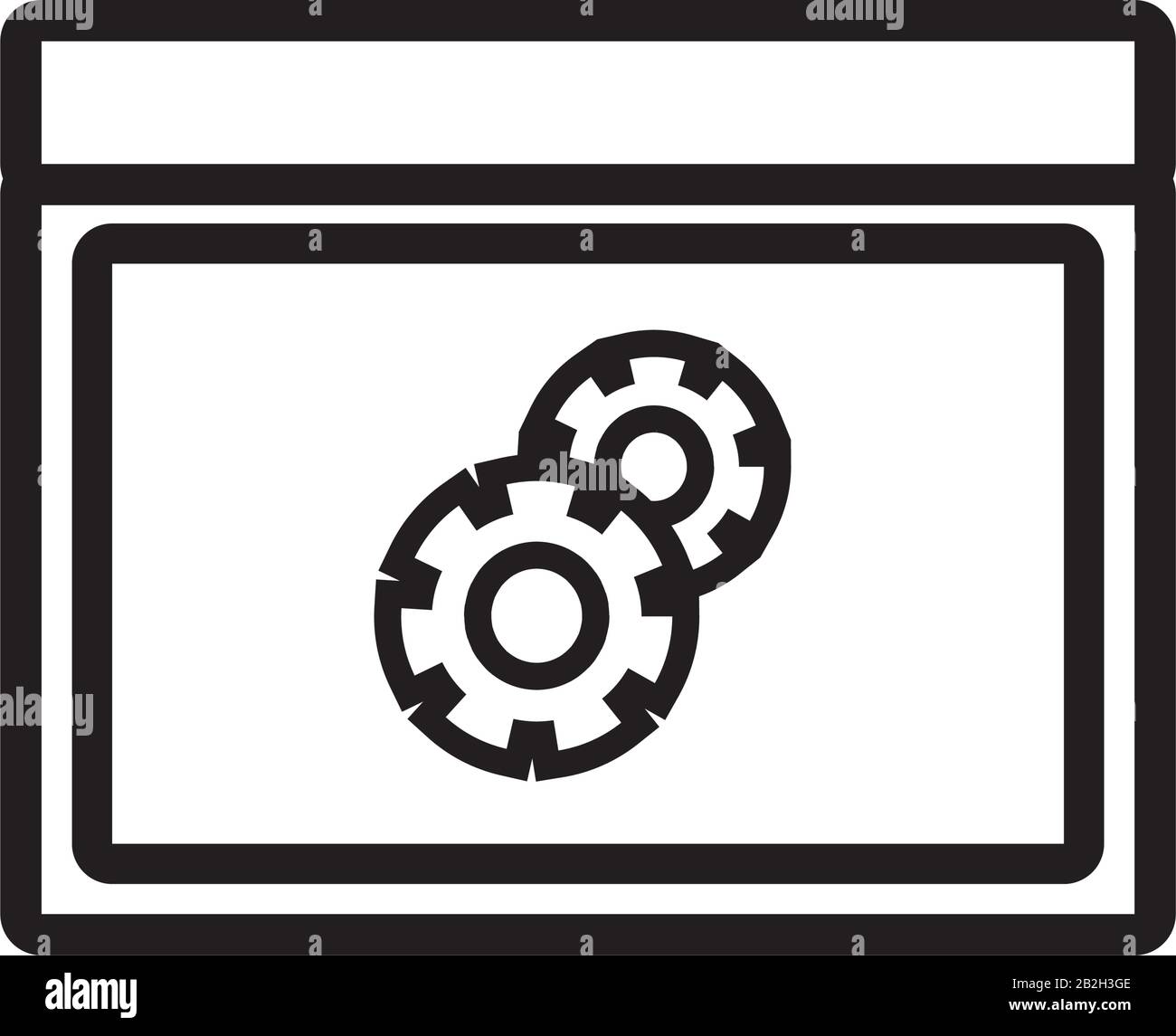 modello di pagina web con stile di linea gears Illustrazione Vettoriale