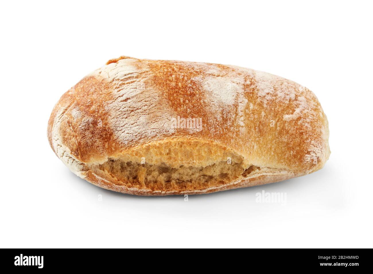 Panino di segale isolato su bianco Foto Stock