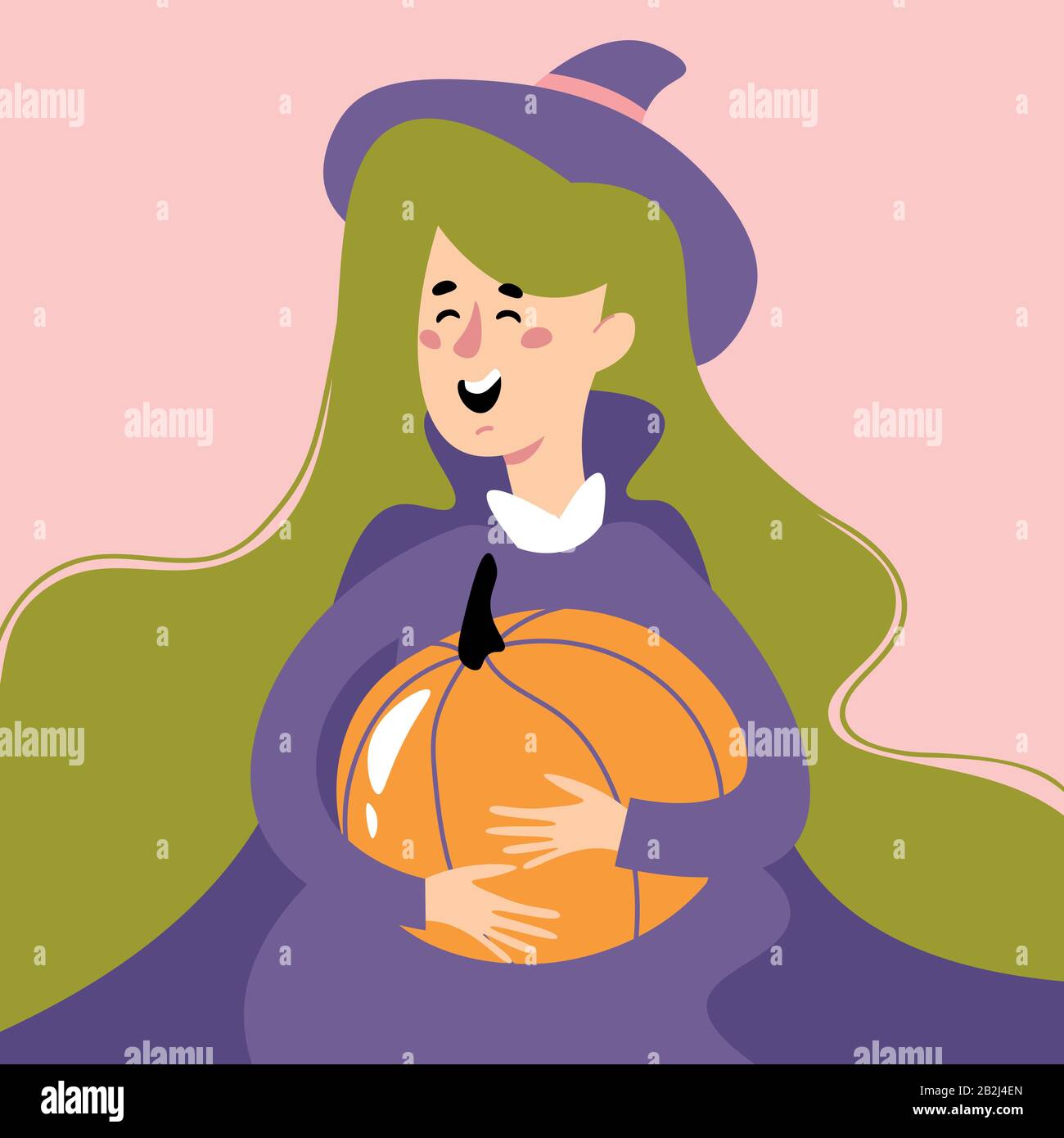 Set di cartoon Halloween poster o carte Illustrazione Vettoriale