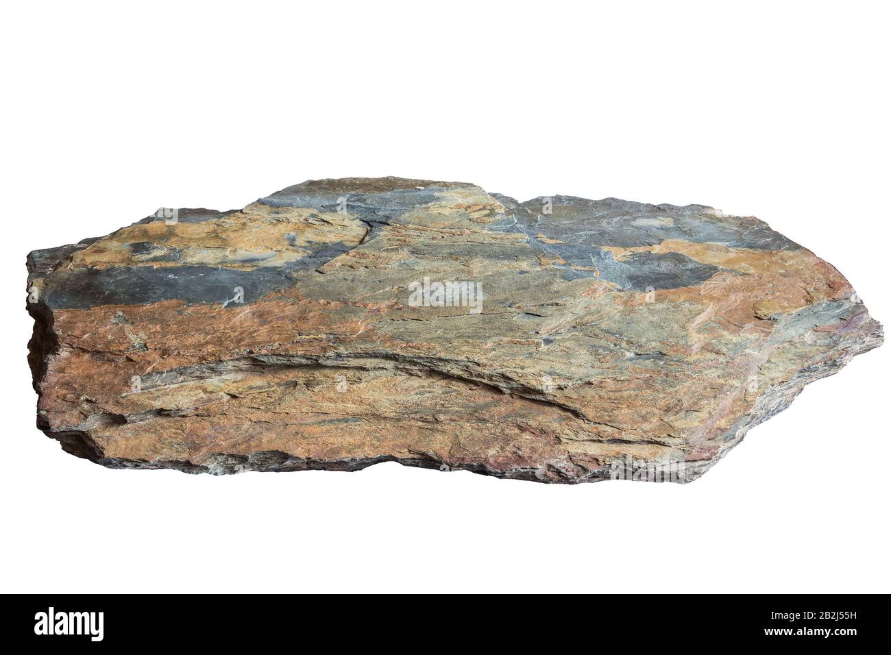 Ardesia Rock isolato su sfondo bianco Foto Stock